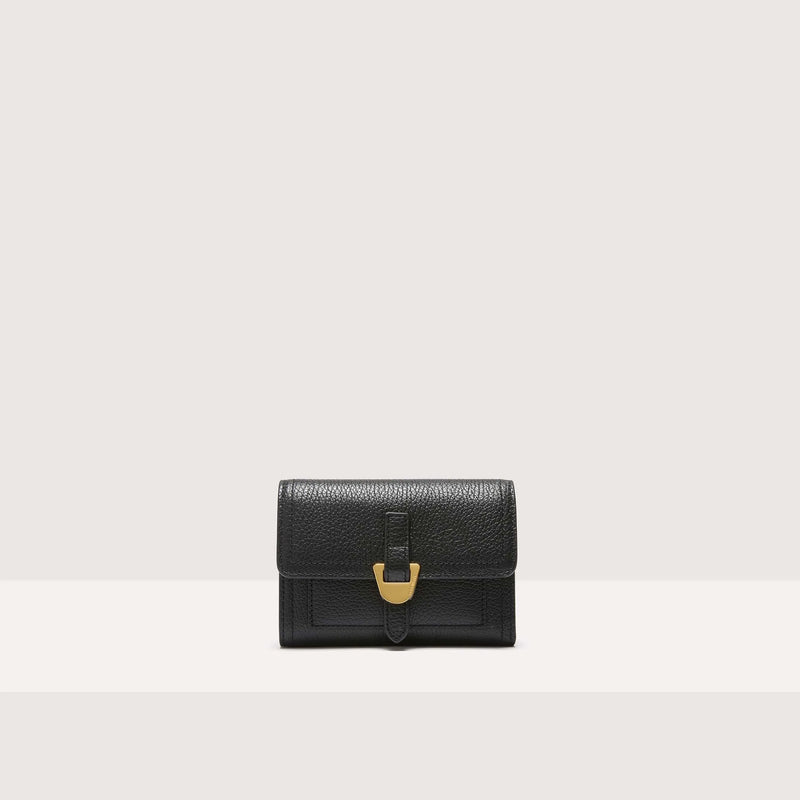 Grained Leather Purse - Black