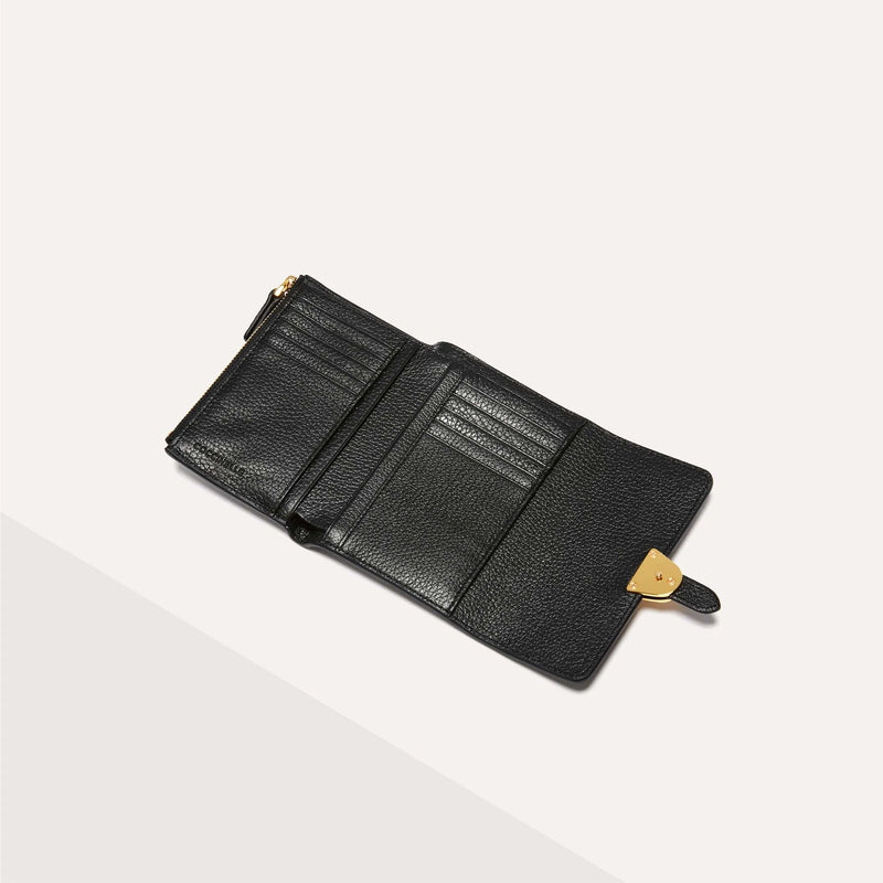 Grained Leather Purse - Black