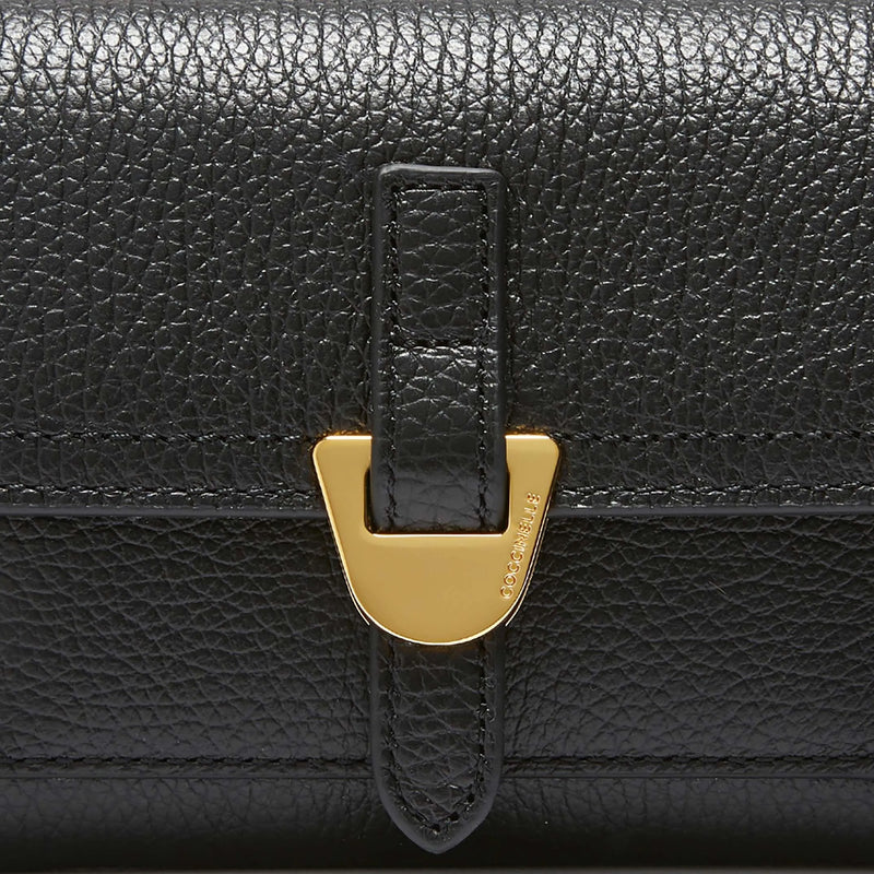 Grained Leather Purse - Black