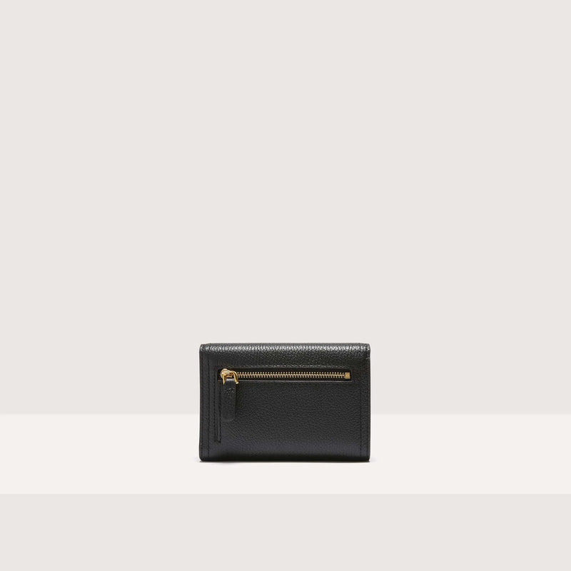 Grained Leather Purse - Black