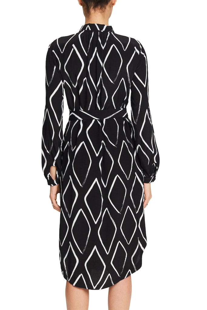 All Over Print Dress - Black