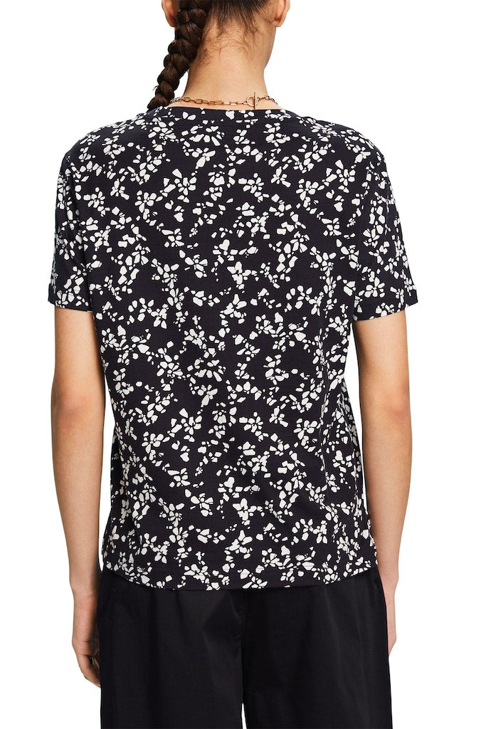 Casual All Over Print T-Shirt - Black