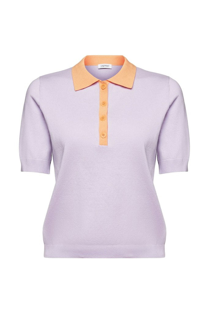 Casual Short Sleeve Polo Shirt - Lavender