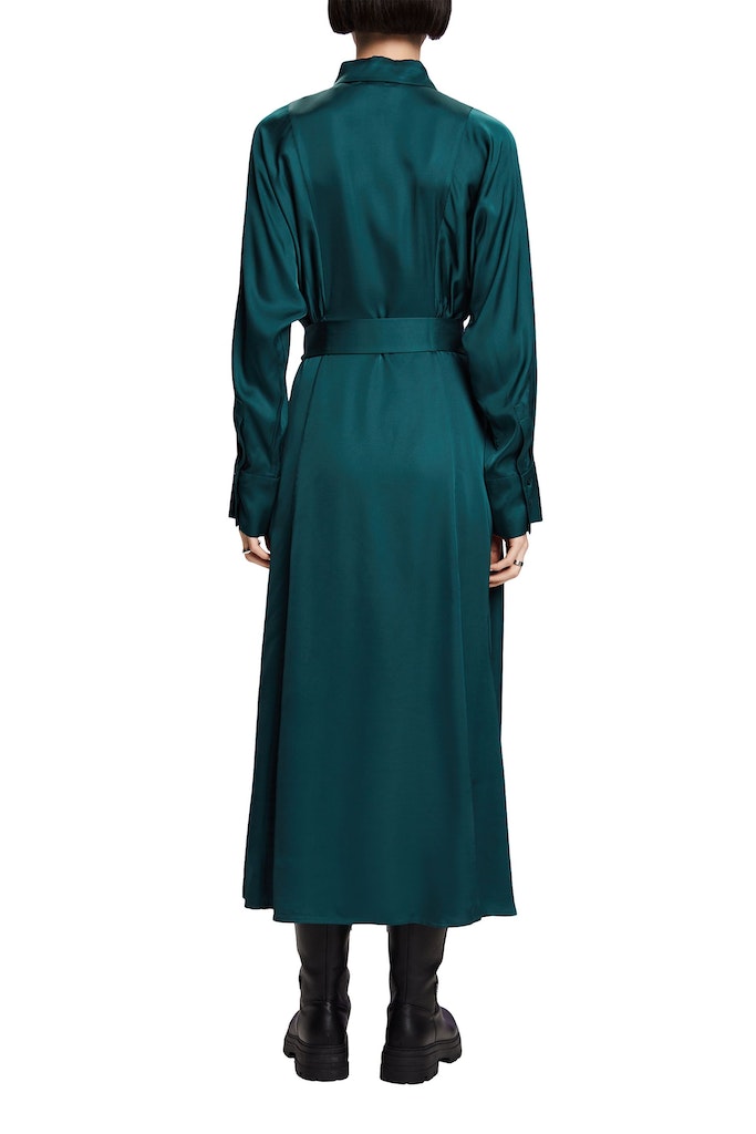 Casual Light Woven Dress - Emerald Green