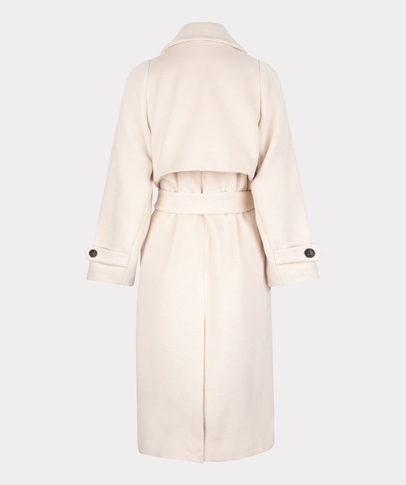 Belted Long Coat - Light Sand