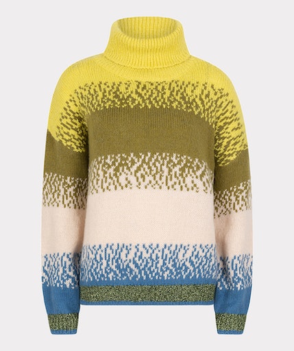 Striped Polo Neck Jumper - Multicolour