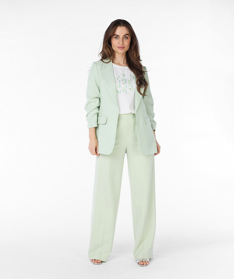 Esqualo Linen Look Blazer - Green