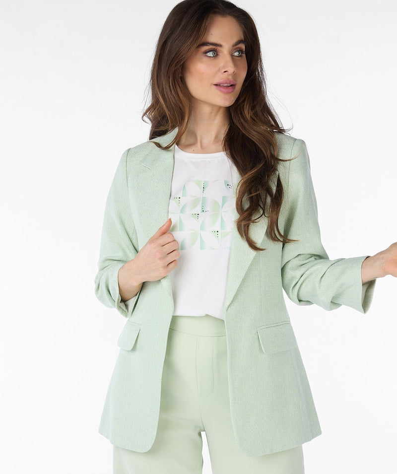 Esqualo Linen Look Blazer - Green