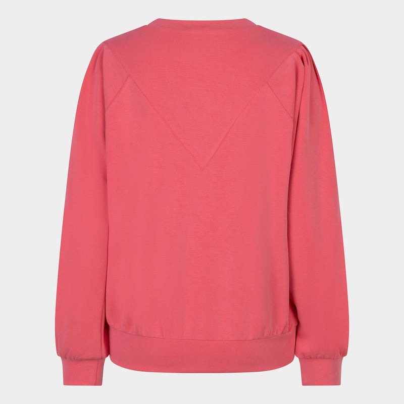 V Neck Detail Jumper - Strawberry