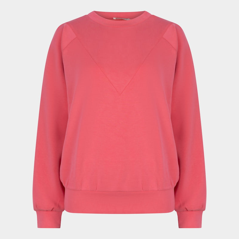 V Neck Detail Jumper - Strawberry