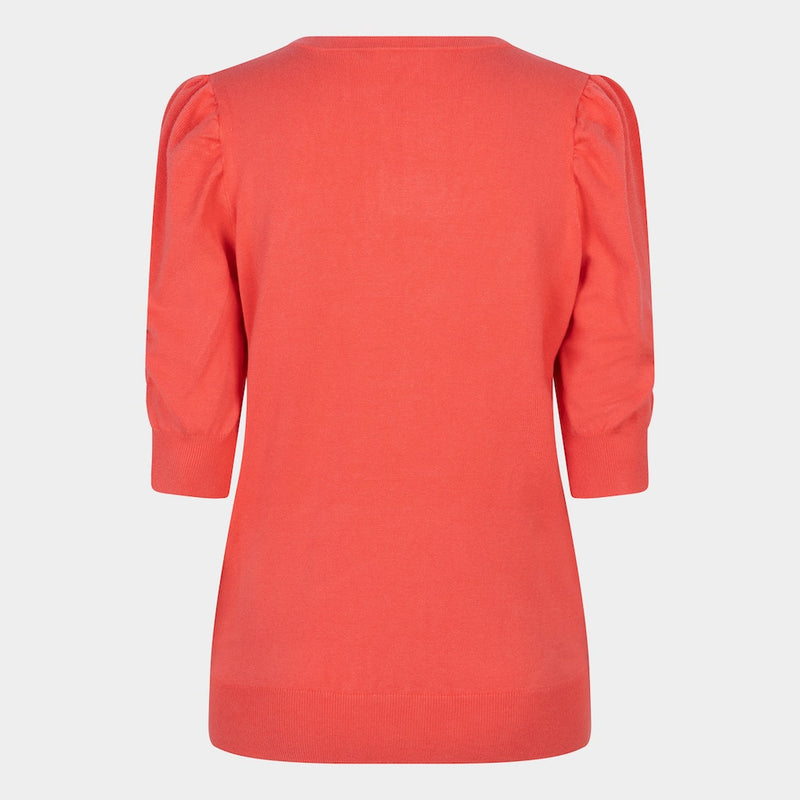 Sleeve V Neck Jumper - Strawberry