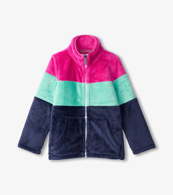 Colourblock Stripes Fuzzy Fleece - Colorblock Stripes