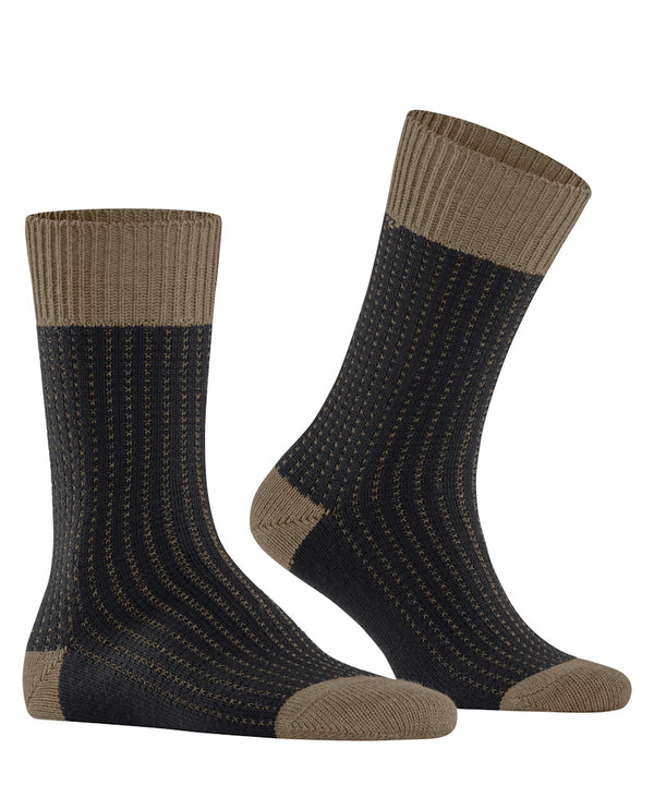 Expanded Shadow 2 Tone Sock - Black