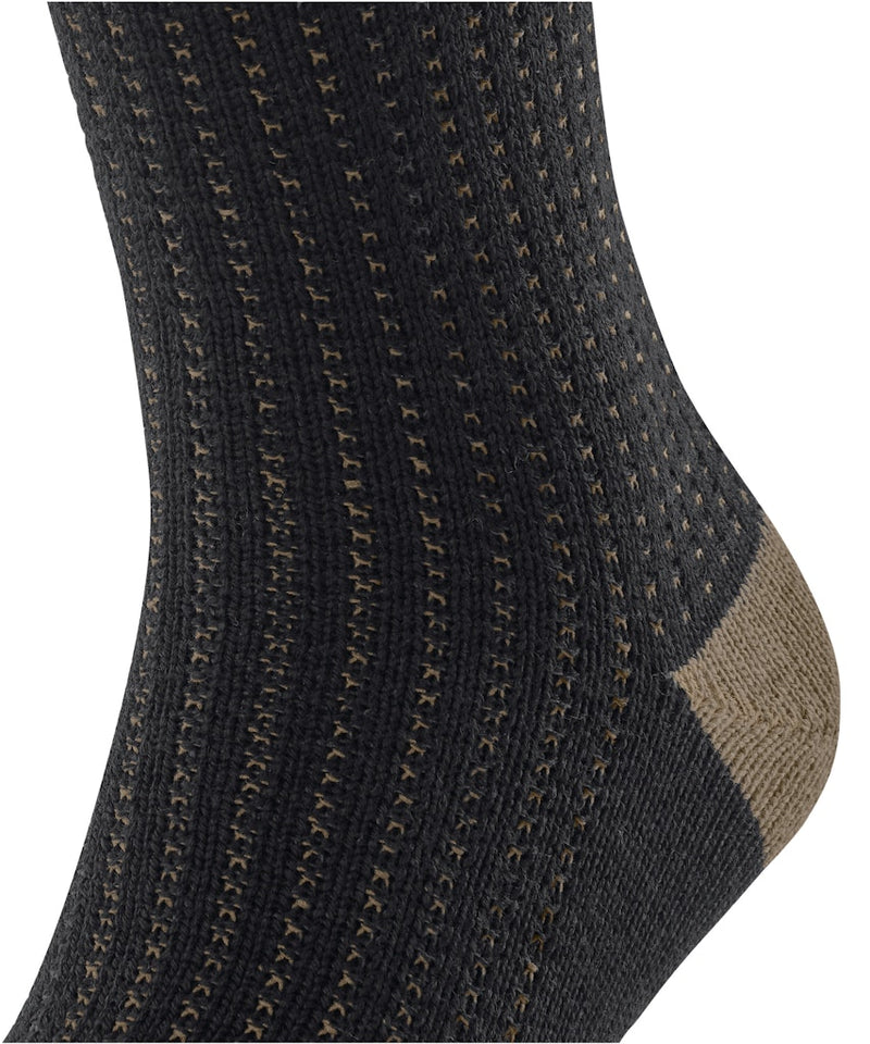 Expanded Shadow 2 Tone Sock - Black