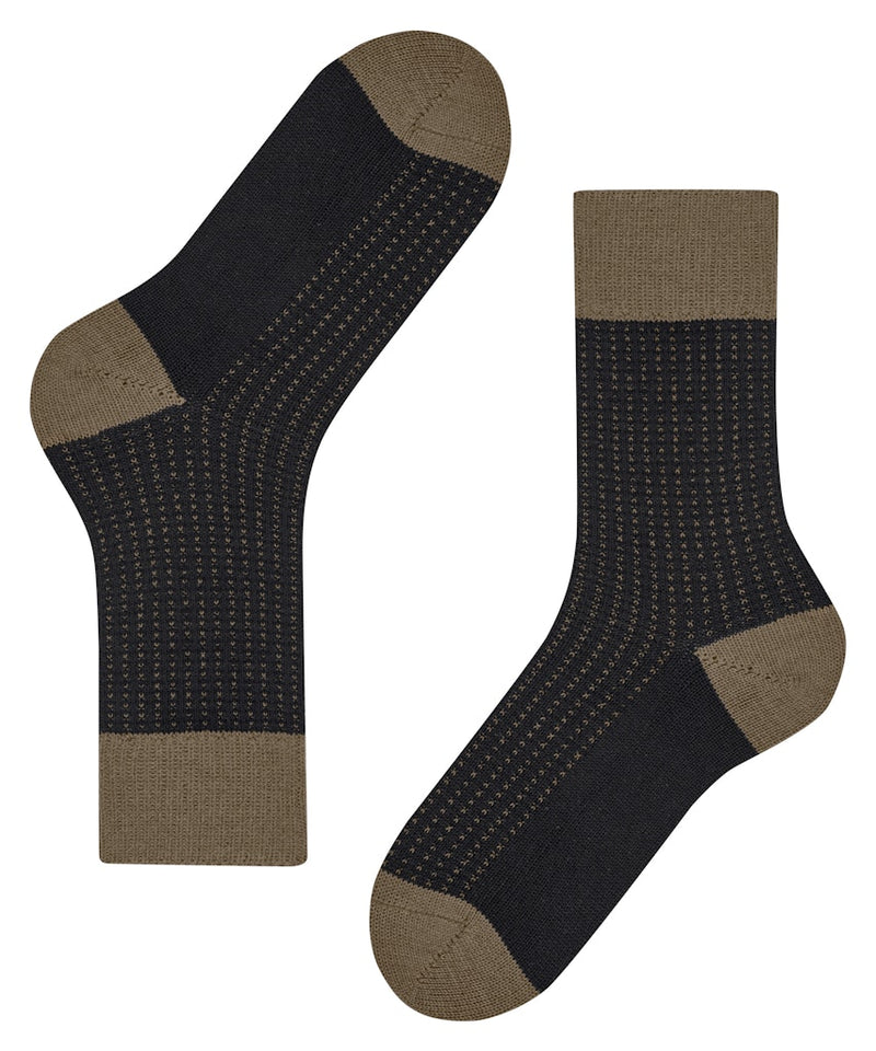 Expanded Shadow 2 Tone Sock - Black