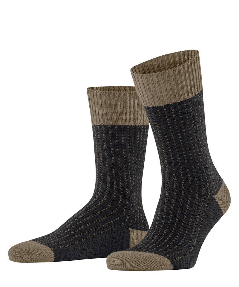 Expanded Shadow 2 Tone Sock - Black