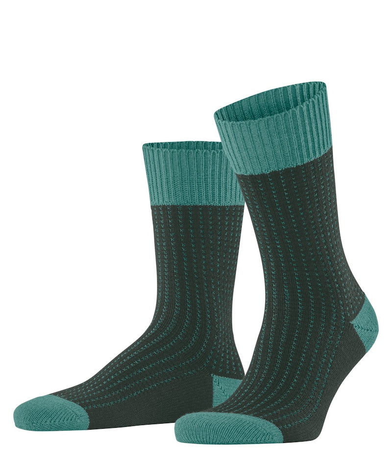 Expanded Shadow 2 Tone Sock - Forest