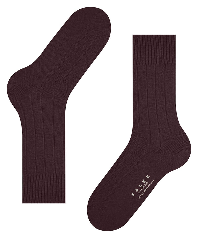 Lhasa Ribbed Sock - Barolo