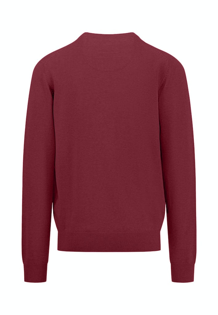 V Neck Jumper - Ruby Red