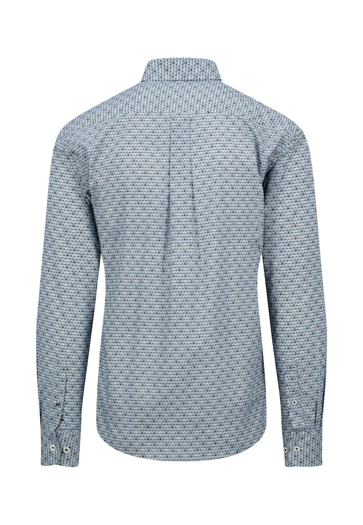 Print Button Down - Blue