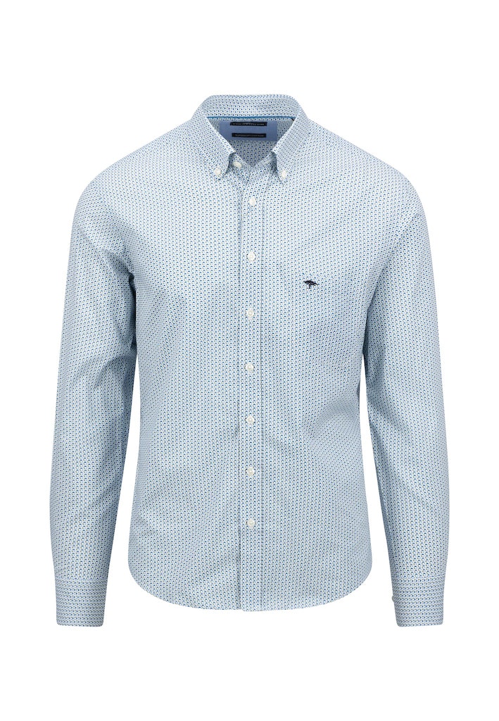 Button Down Print Shirt - Vibrant Blue