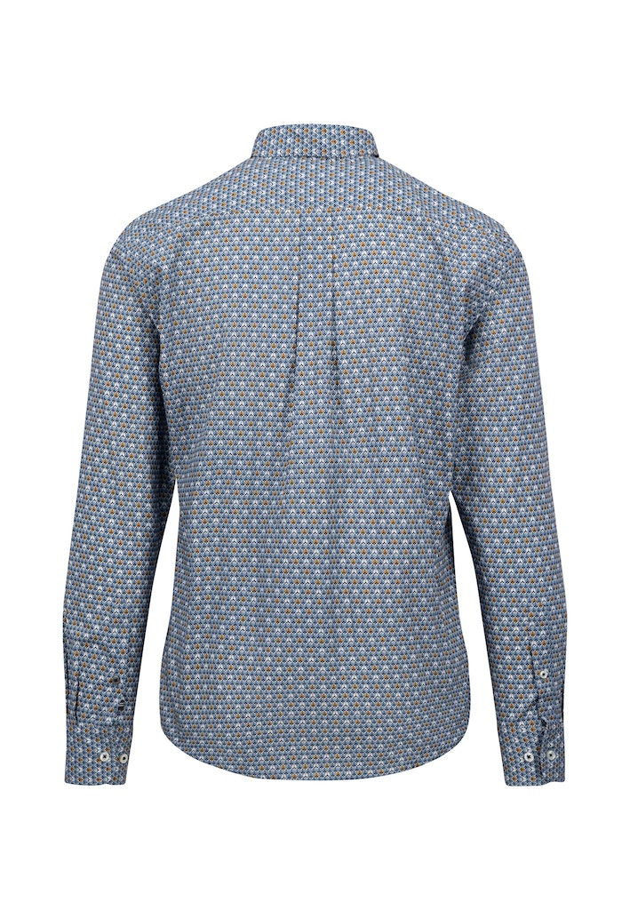 Print Button Down - Royal