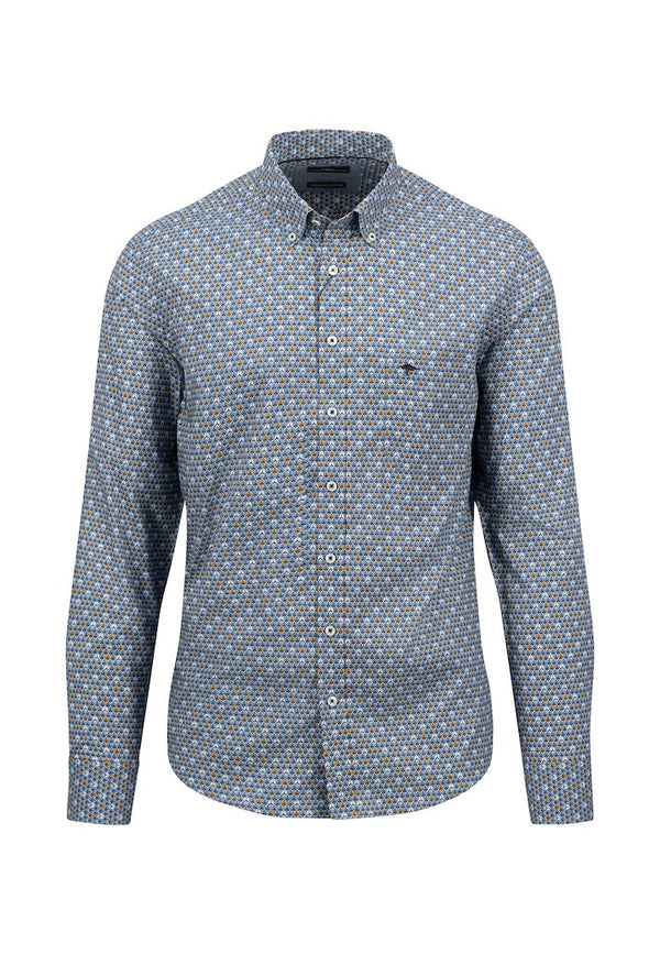 Print Button Down - Royal