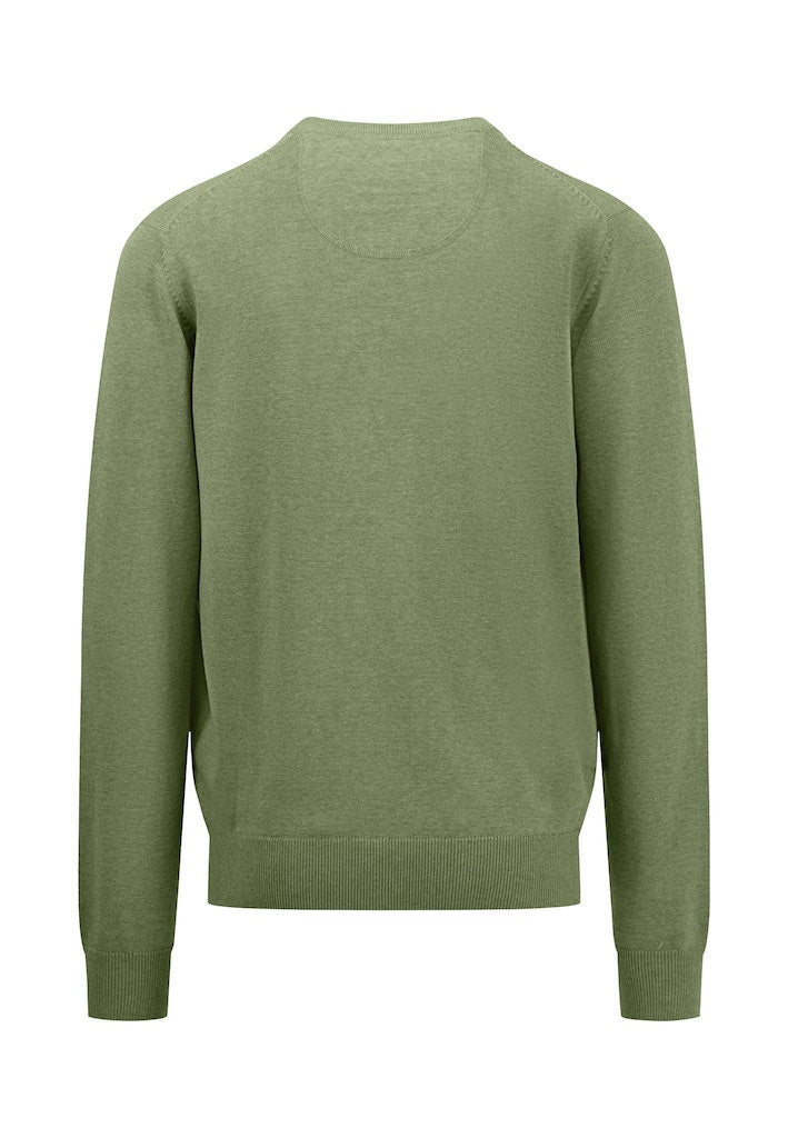 V Neck Jumper - Light Khaki