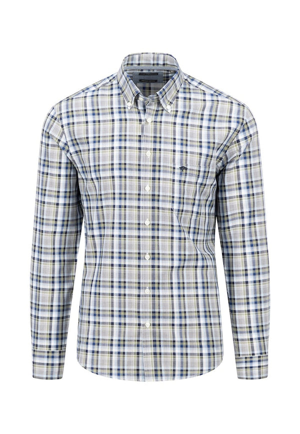 Herringbone Check Button Down - Light Khaki