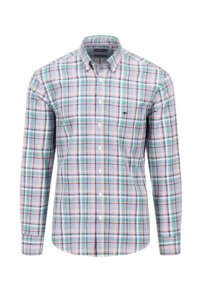 Herringbone Check Button Down - Grass Green