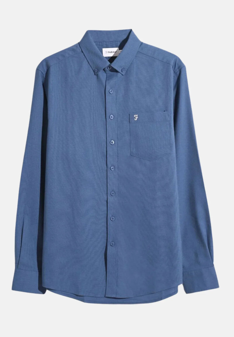 Wilkins LS Button Down Shirt - Steel Blue