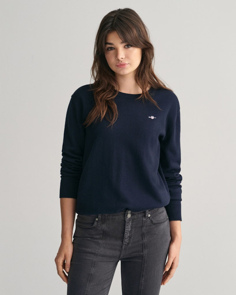 Shield Classic Round Neck Jumper - Evening Blue