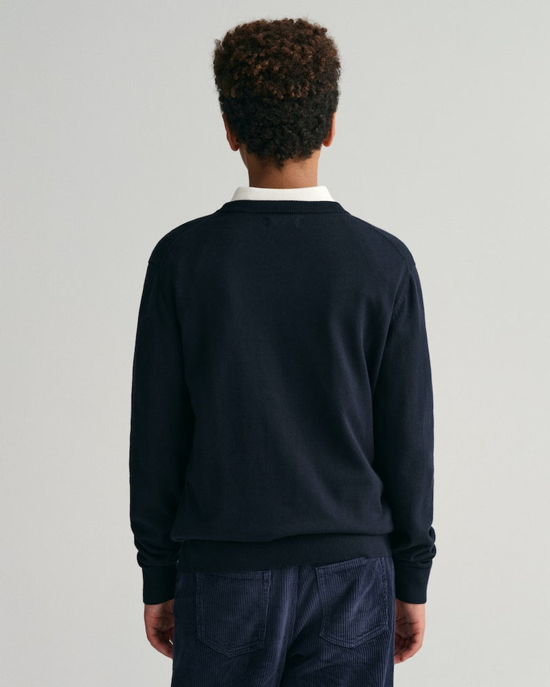 Shield Classic Round Neck Jumper - Evening Blue