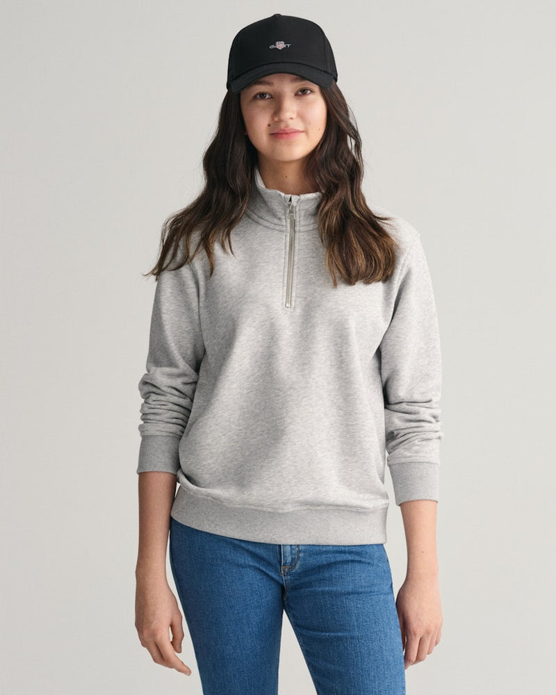 Shield 1/2 Zip Sweatshirt - Light Grey Melange