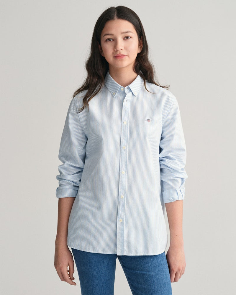 Oxford Striped Buttondown Shirt - Capri Blue