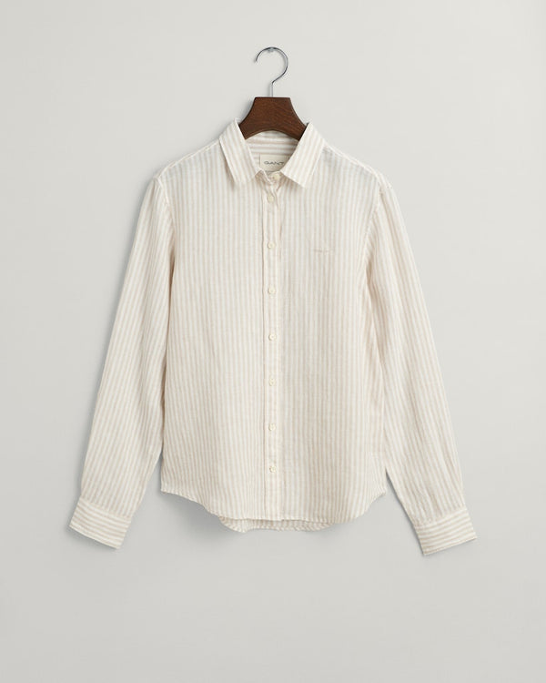 Linen Stripe Shirt - Dry Sand