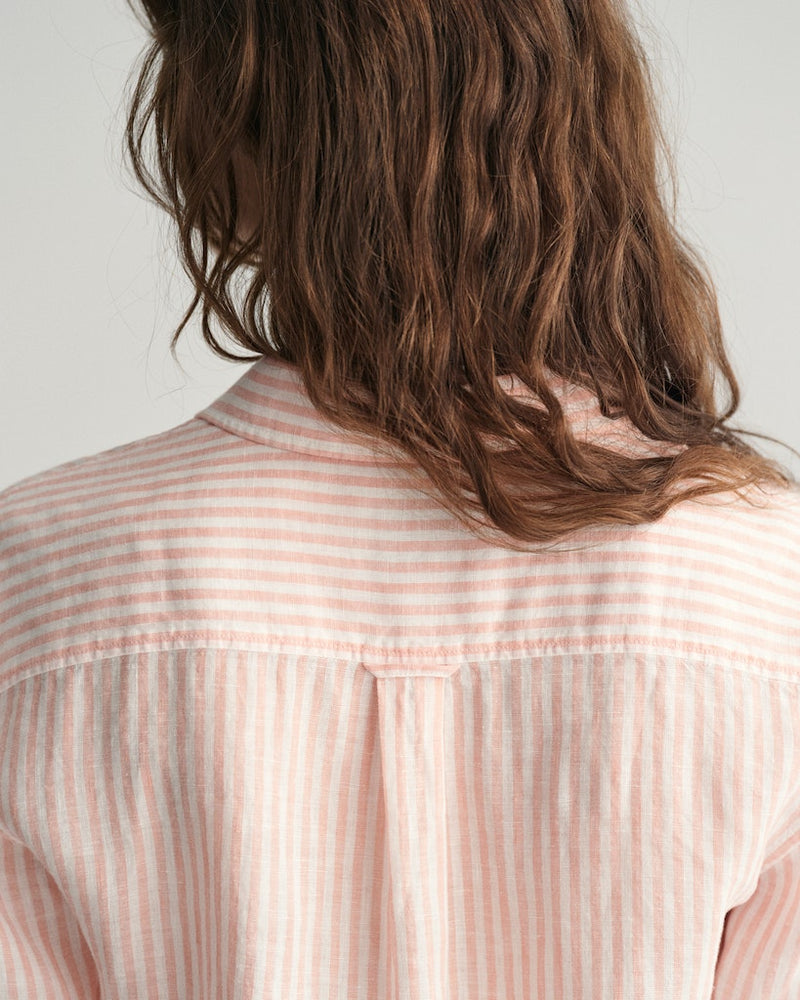 Linen Stripe Shirt - Peachy Pink