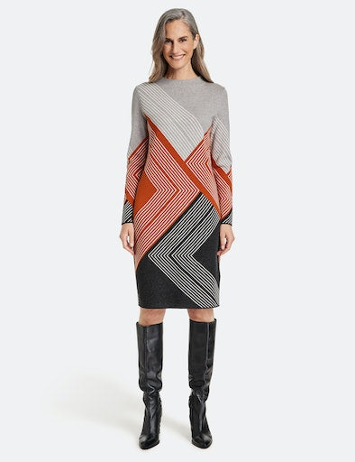 Embrace Cosiness Dress - Grey/brown