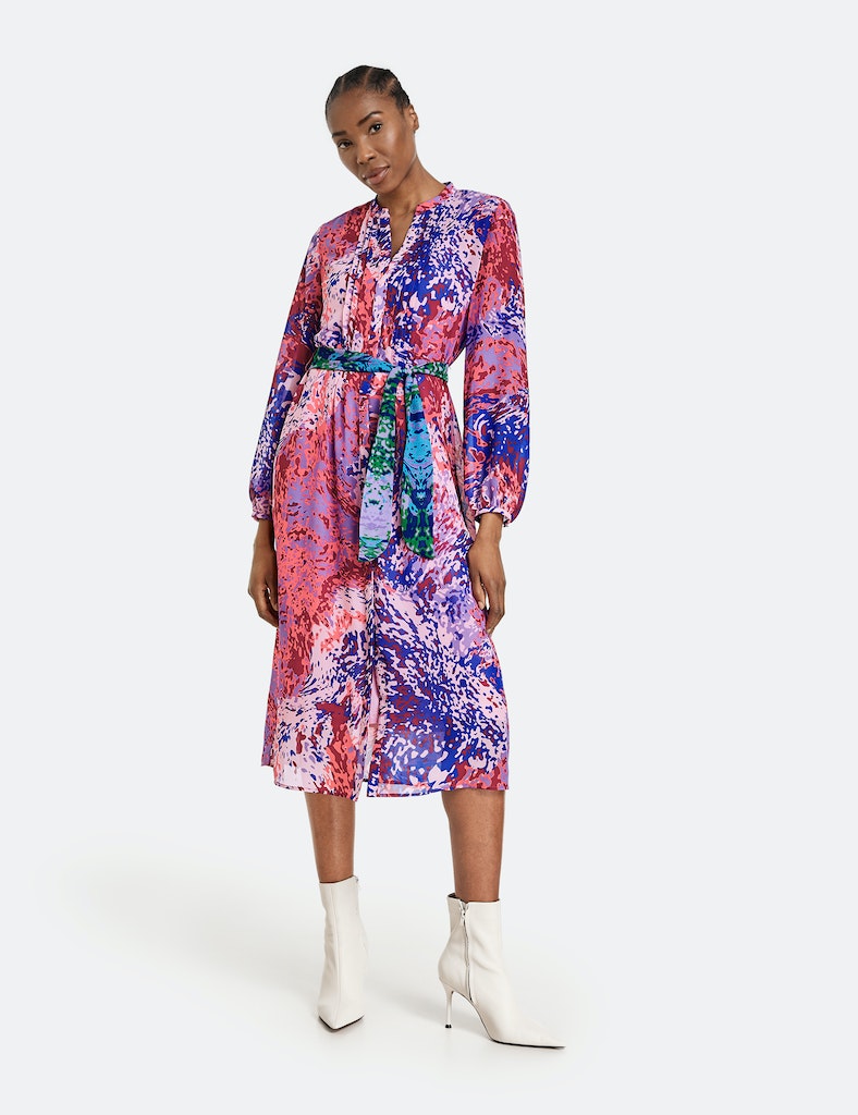 Ocean Wonders Dress - Blue/red/orange Print