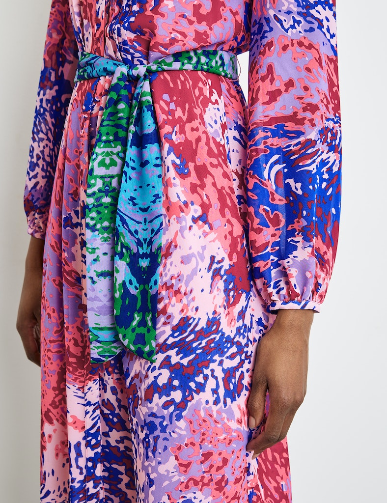 Ocean Wonders Dress - Blue/red/orange Print