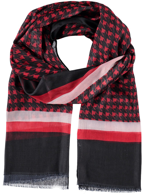 Symbiotic Red Shawl - Red/black Houndstooth