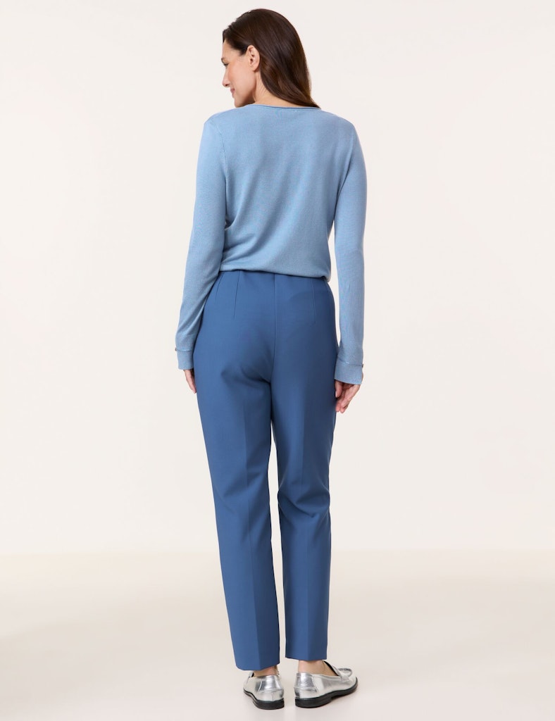 Blue Dimension Crop Trouser - Blue Steel