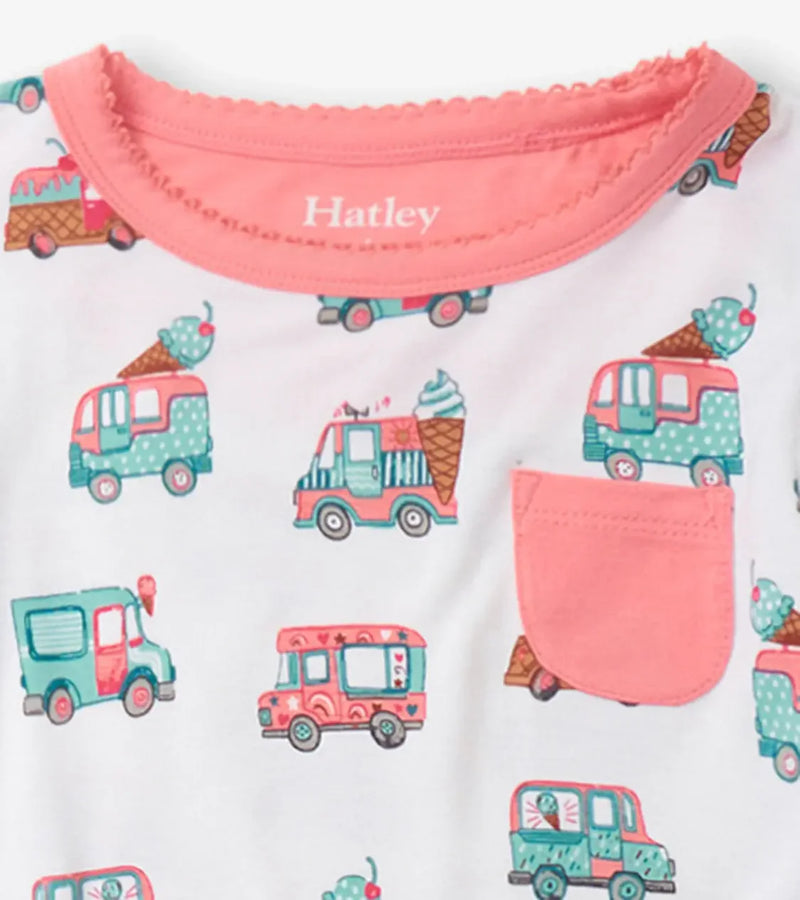 Ice Cream Trucks Pyjama Set - White