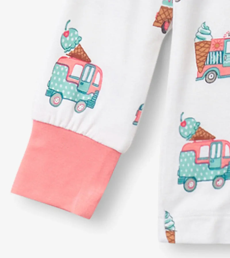 Ice Cream Trucks Pyjama Set - White