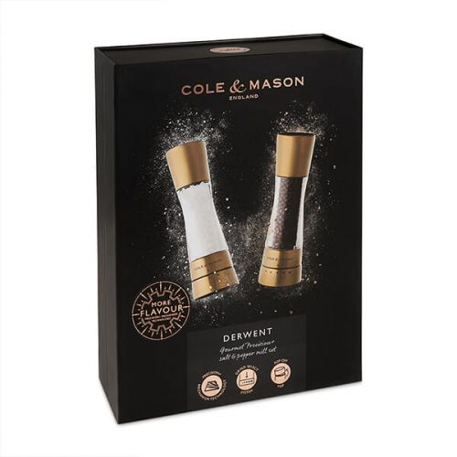 Precision+ Derwent Matt Gold Salt & Pepper Mill Gift Set