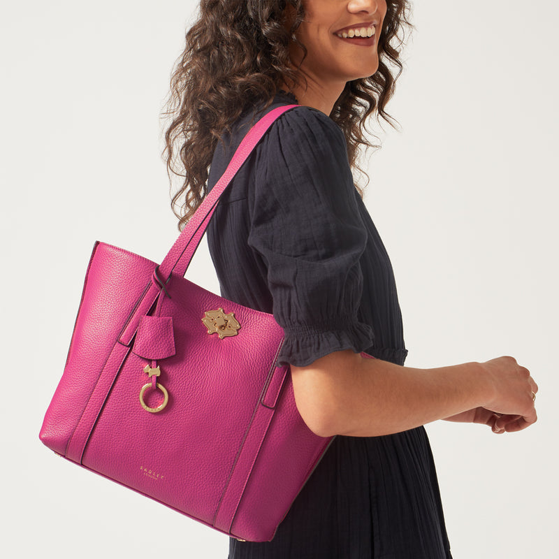 Museum Street Medium Ziptop Tote - Cerise