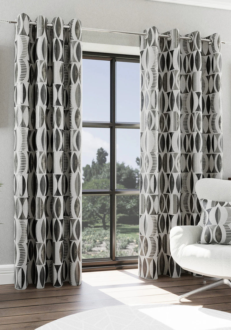 Himalaya Onyx Readymade Eyelet Curtains - 132" x 90"