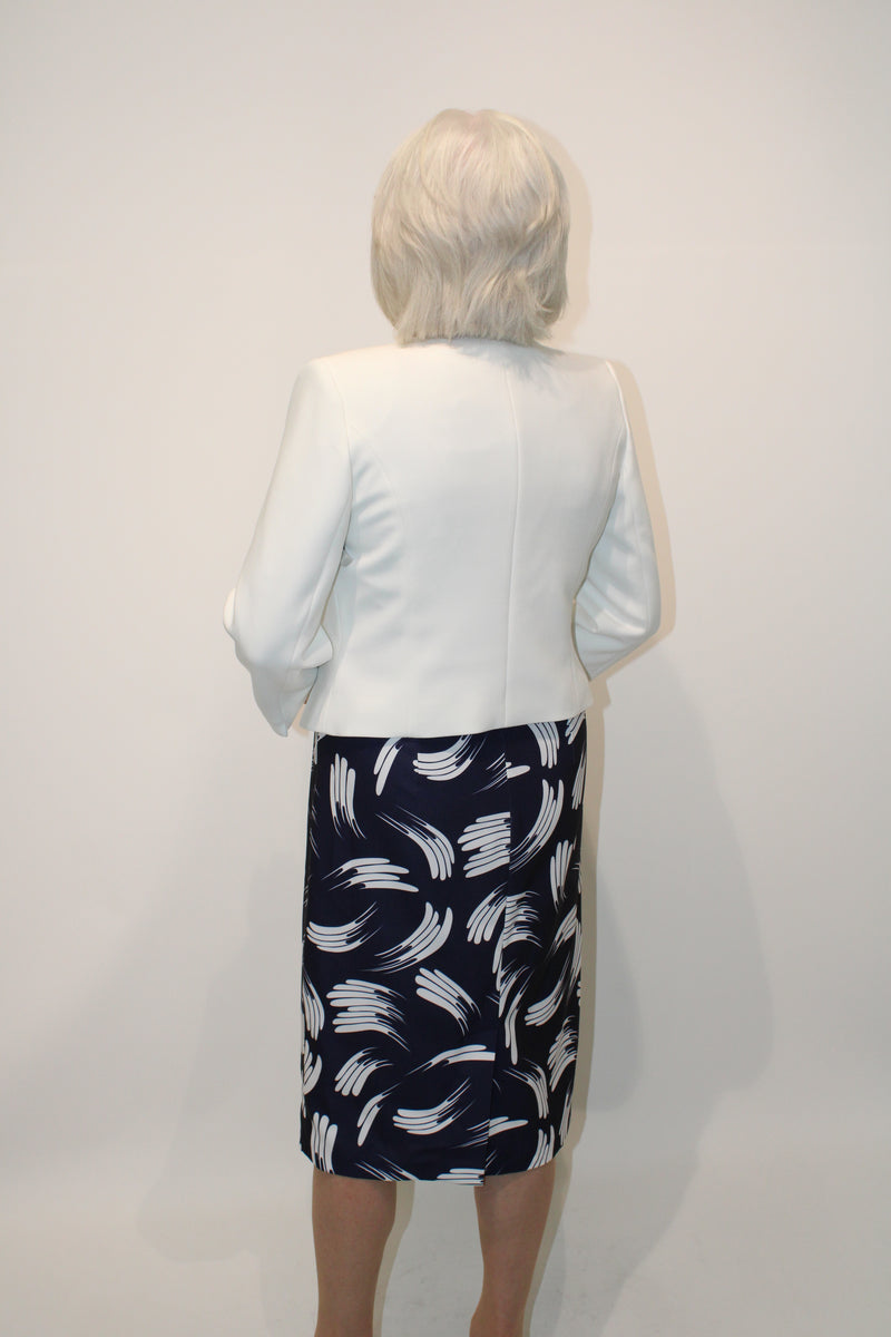 Moira 2 Piece Dress & Jacket - Navy/cream