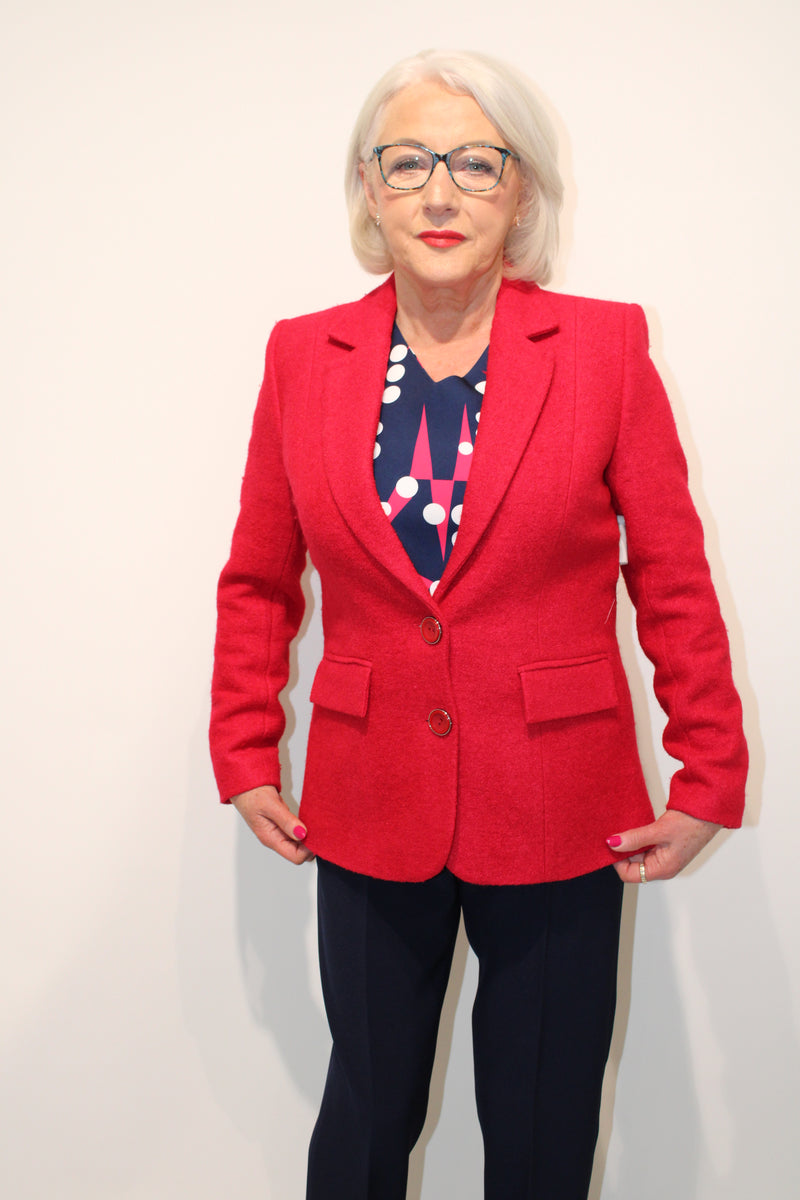 Dolores Wool Blazer - Red