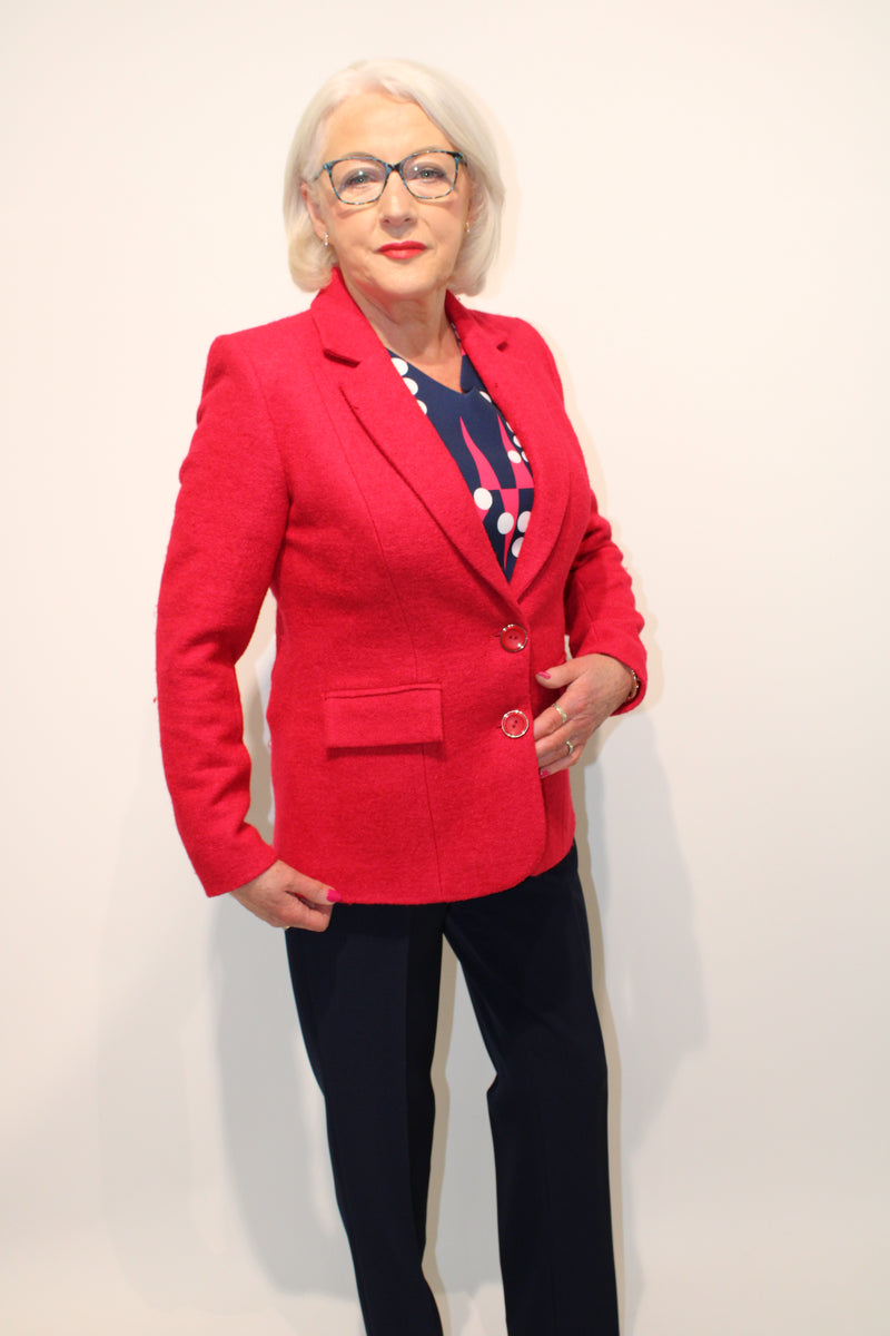 Dolores Wool Blazer - Red